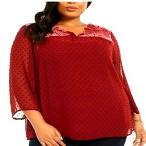 Style & Co Women's Plus Size Tunic & Tank Top. Wine Color. Size 3X.  NWT